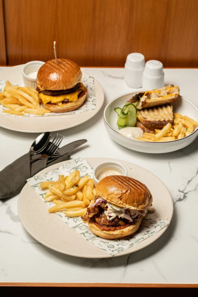 Gourmet burgers and fries at AT 06 Canggu Bali